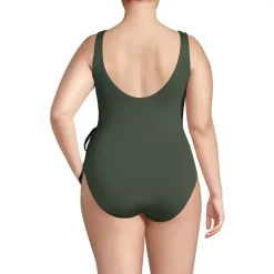 Women's Side Tie Wrap One Piece Swimsuit