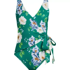 Women's Side Tie Wrap One Piece Swimsuit