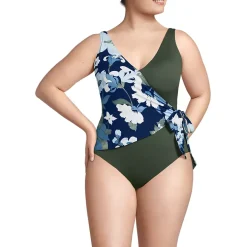 Women's Side Tie Wrap One Piece Swimsuit