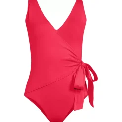 Women's Side Tie Wrap One Piece Swimsuit