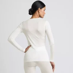Women's Silk Interlock Long Sleeve Crewneck Long Underwear Top