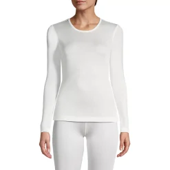 Women's Silk Interlock Long Sleeve Crewneck Long Underwear Top