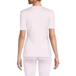 Women's Silk Interlock Short Sleeve Crewneck Long Underwear Thermal Baselayer Top