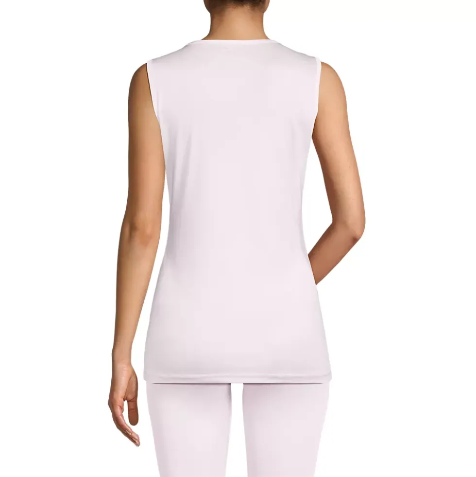 Women's Silk Interlock Tank Top Sleeveless Long Underwear Top