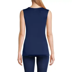 Women's Silk Interlock Tank Top Sleeveless Long Underwear Top