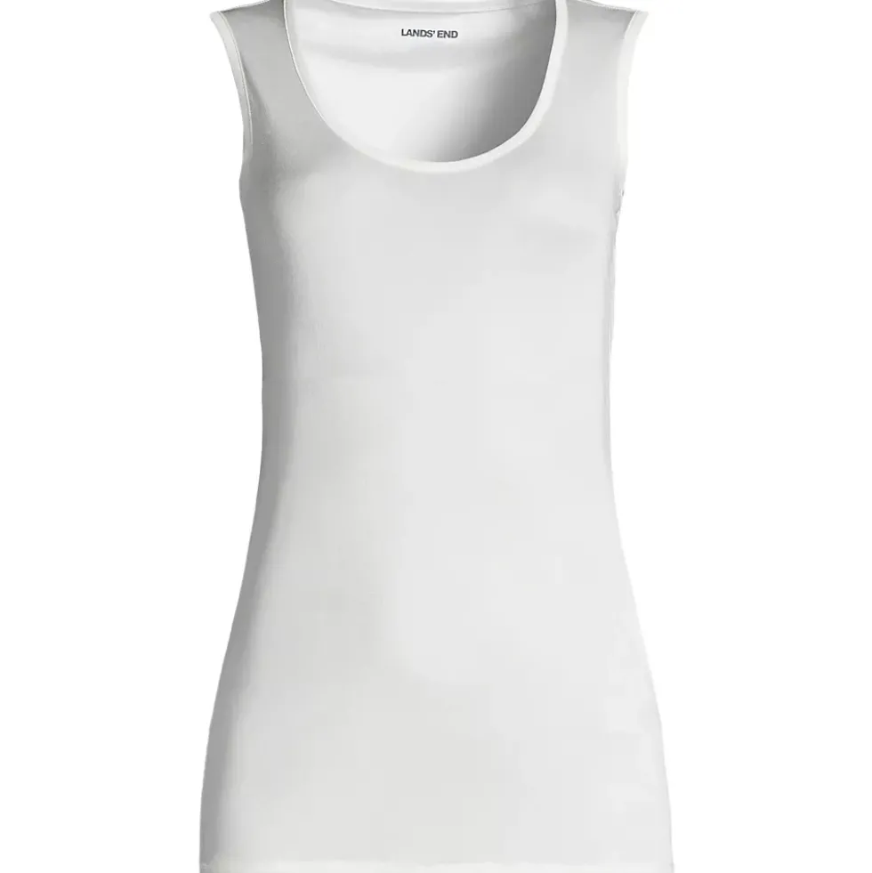 Women's Silk Interlock Tank Top Sleeveless Long Underwear Top