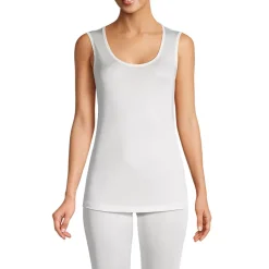 Women's Silk Interlock Tank Top Sleeveless Long Underwear Top