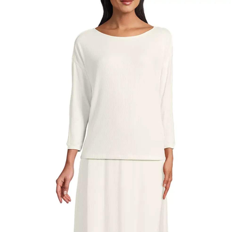 Women's 3/4 Sleeve Cozy Rib Dolman Top