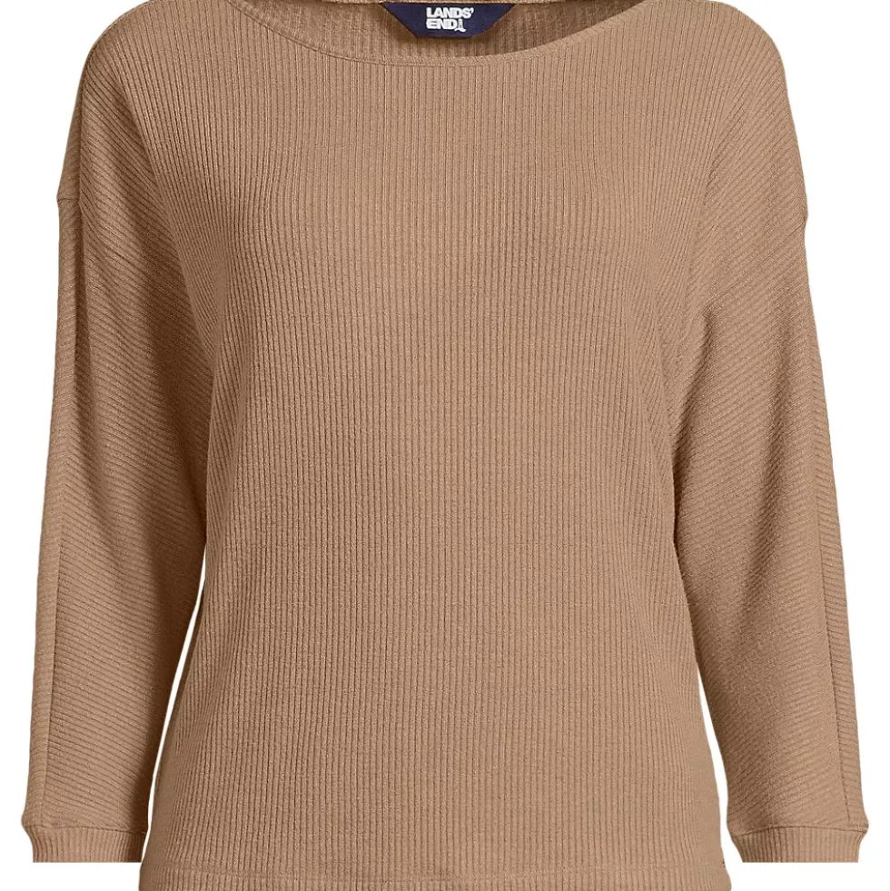 Women's 3/4 Sleeve Cozy Rib Dolman Top