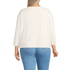Women's 3/4 Sleeve Cozy Rib Dolman Top