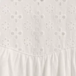 Women's 3/4 Sleeve Eyelet Mix Flowy Top