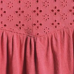 Women's 3/4 Sleeve Eyelet Mix Flowy Top
