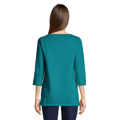 Women's 3/4 Sleeve Heavyweight Jersey Boatneck Tunic