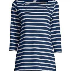 Women's 3/4 Sleeve Heavyweight Jersey Boatneck Tunic