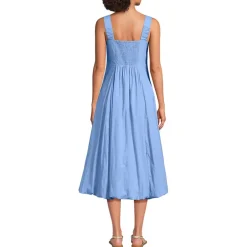 Women's Sleeveless Cambric Bubble Hem Midi Dress