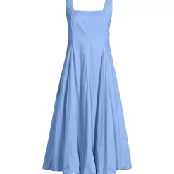 Women's Sleeveless Cambric Bubble Hem Midi Dress