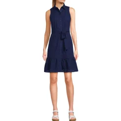 Women's Sleeveless Eyelet Shirt Dress