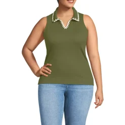 Women's Sleeveless Micro Rib Polo