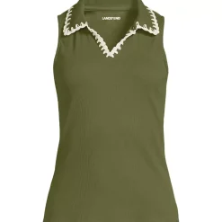 Women's Sleeveless Micro Rib Polo
