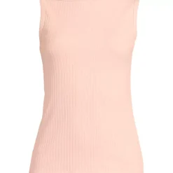 Women's Sleeveless Pointelle Rib Boat Neck Tank