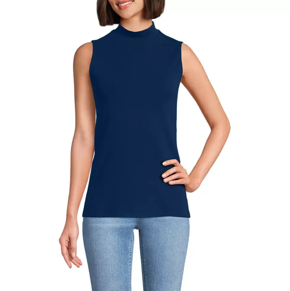 Women's Sleeveless Polished Essentials Mock Neck Top