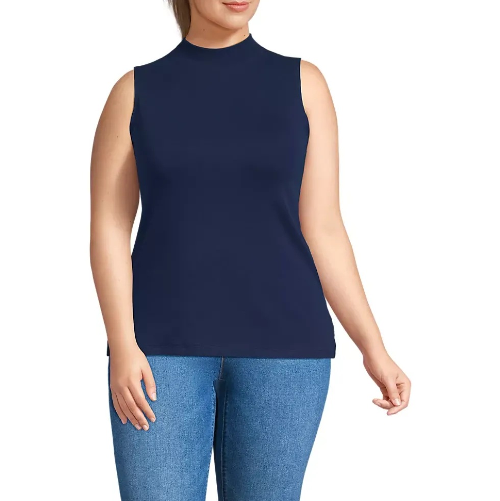 Women's Sleeveless Polished Essentials Mock Neck Top
