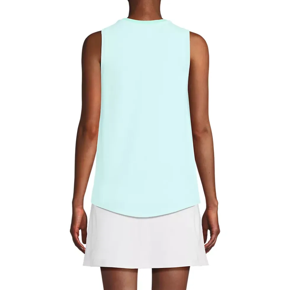 Women's Sleeveless Power Performance Scoop Neck Curved Hem Tunic Tank