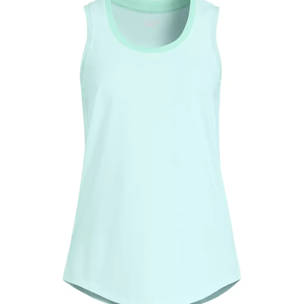 Women's Sleeveless Power Performance Scoop Neck Curved Hem Tunic Tank