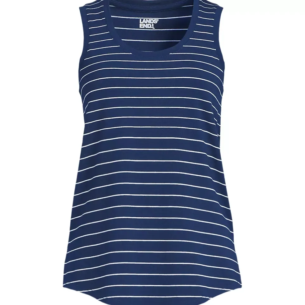 Women's Sleeveless Power Performance Scoop Neck Curved Hem Tunic Tank