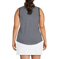 Women's Sleeveless Power Performance Scoop Neck Curved Hem Tunic Tank