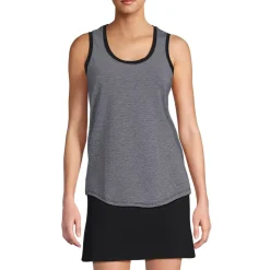 Women's Sleeveless Power Performance Scoop Neck Curved Hem Tunic Tank