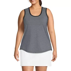 Women's Sleeveless Power Performance Scoop Neck Curved Hem Tunic Tank