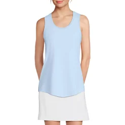 Women's Sleeveless Power Performance Scoop Neck Curved Hem Tunic Tank