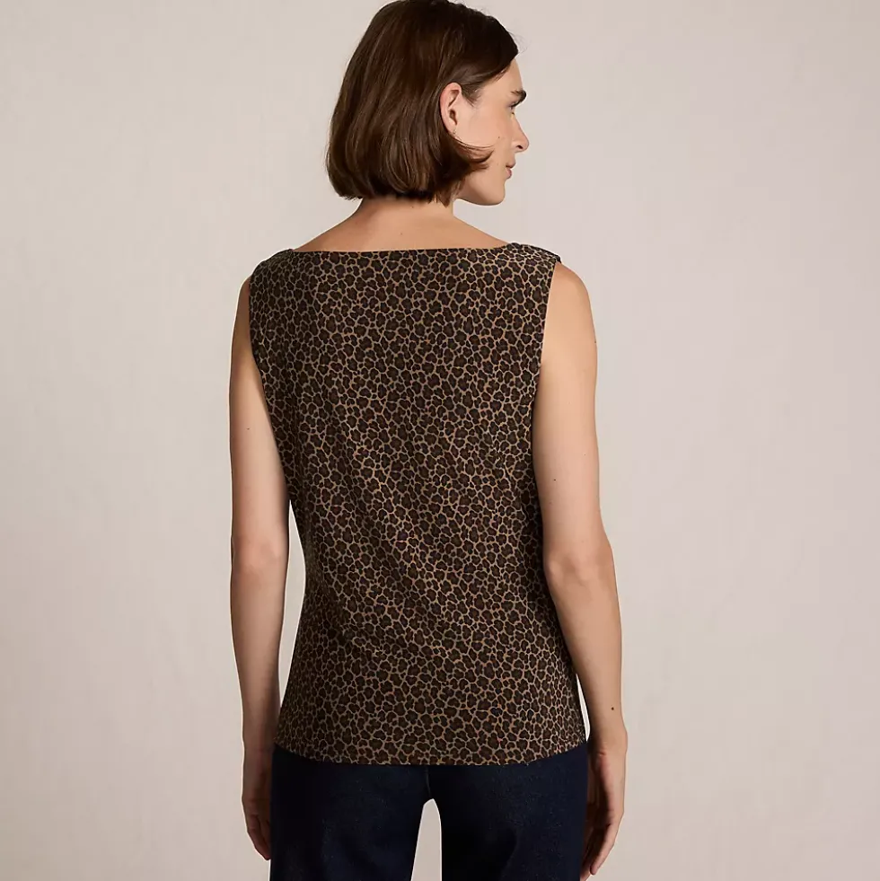 Women's Sleeveless Silky Knit Drape Front Top