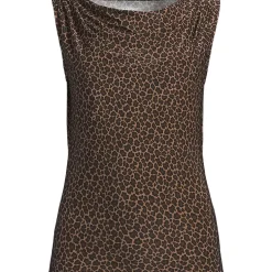 Women's Sleeveless Silky Knit Drape Front Top