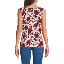 Women's Sleeveless Silky Knit Drape Front Top