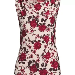Women's Sleeveless Silky Knit Drape Front Top
