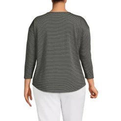 Women's 3/4 Sleeve Lightweight Jersey Shirttail Tee