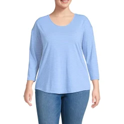 Women's 3/4 Sleeve Lightweight Jersey Shirttail Tee