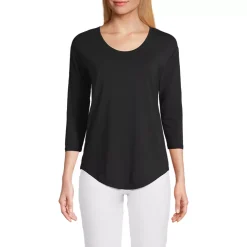 Women's 3/4 Sleeve Lightweight Jersey Shirttail Tee