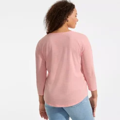 Women's 3/4 Sleeve Lightweight Jersey Shirttail Tee
