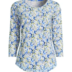 Women's 3/4 Sleeve Lightweight Jersey Shirttail Tee