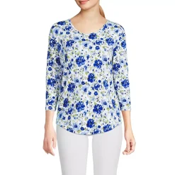 Women's 3/4 Sleeve Lightweight Jersey Shirttail Tee