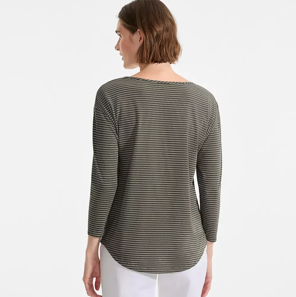 Women's 3/4 Sleeve Lightweight Jersey Shirttail Tee