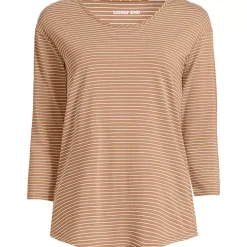 Women's 3/4 Sleeve Lightweight Jersey Shirttail Tee