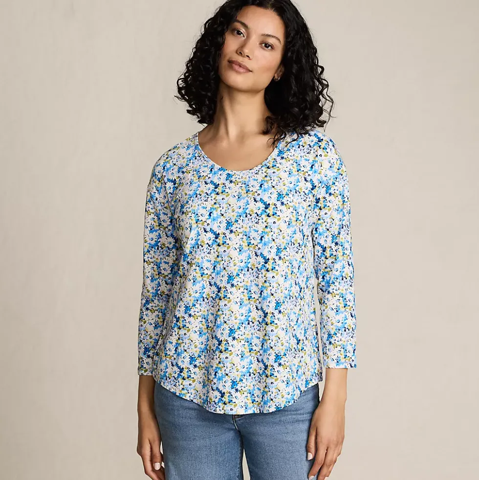 Women's 3/4 Sleeve Lightweight Jersey Shirttail Tee