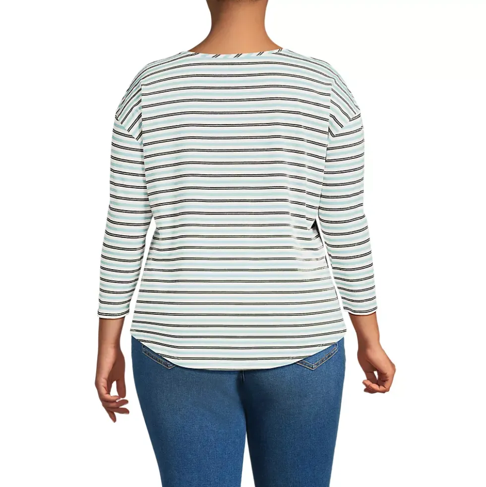 Women's 3/4 Sleeve Lightweight Jersey Shirttail Tee