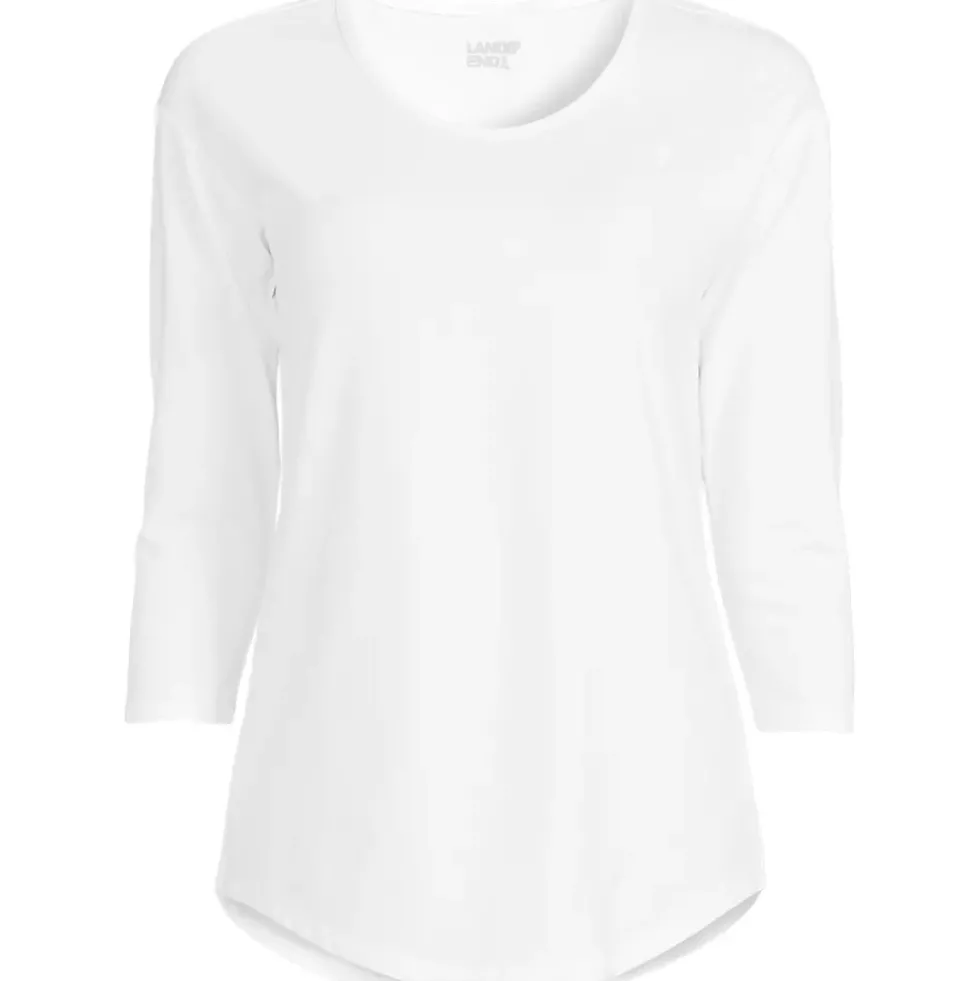 Women's 3/4 Sleeve Lightweight Jersey Shirttail Tee
