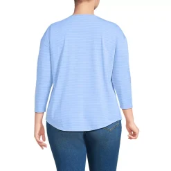 Women's 3/4 Sleeve Lightweight Jersey Shirttail Tee