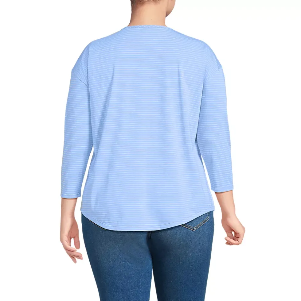 Women's 3/4 Sleeve Lightweight Jersey Shirttail Tee
